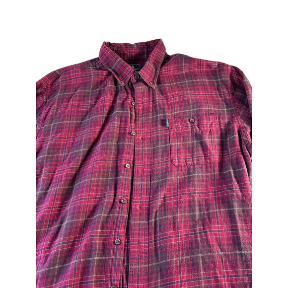 G H Bass & Co Flannel Shirt Red Plaid Mens Sz XL Cotton Long Sleeve Button Down - Picture 2 of 10
